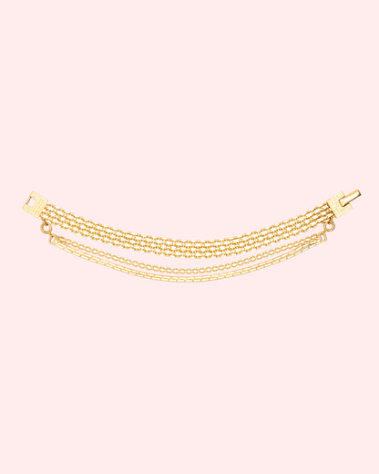 Gold chain bracelet with detachable chains