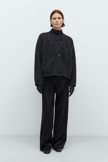 BABY ALPACA CARDIGAN ANTHRACITE