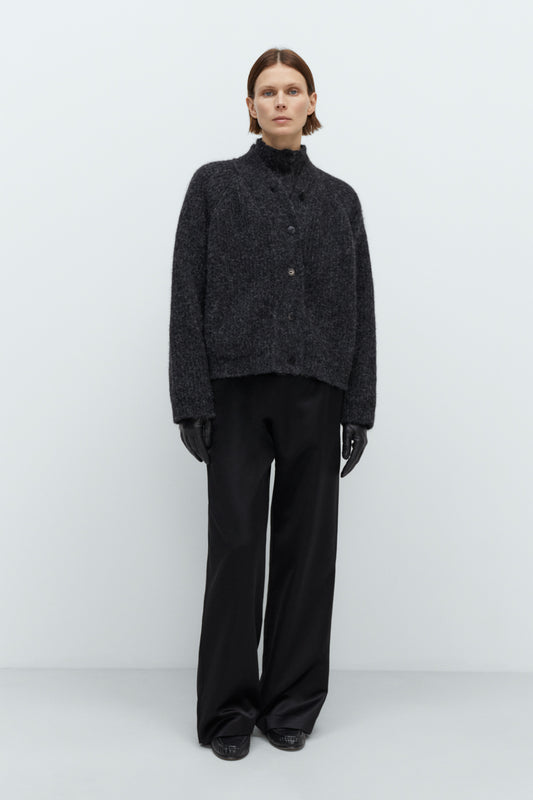 BABY ALPACA CARDIGAN ANTHRACITE