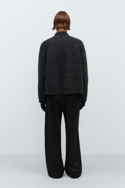 BABY ALPACA CARDIGAN ANTHRACITE