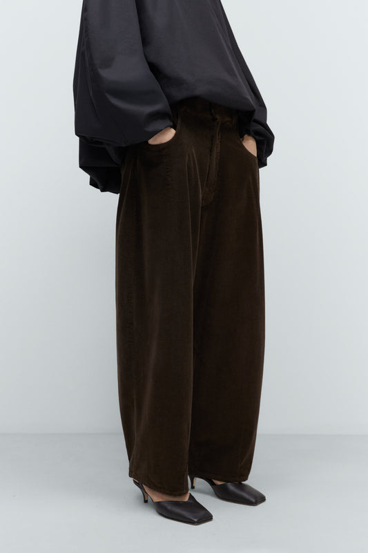 CORDUROY BAGGY PANTS BROWN