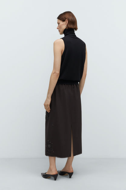 MERINO WOOL TURTLENECK VEST BLACK