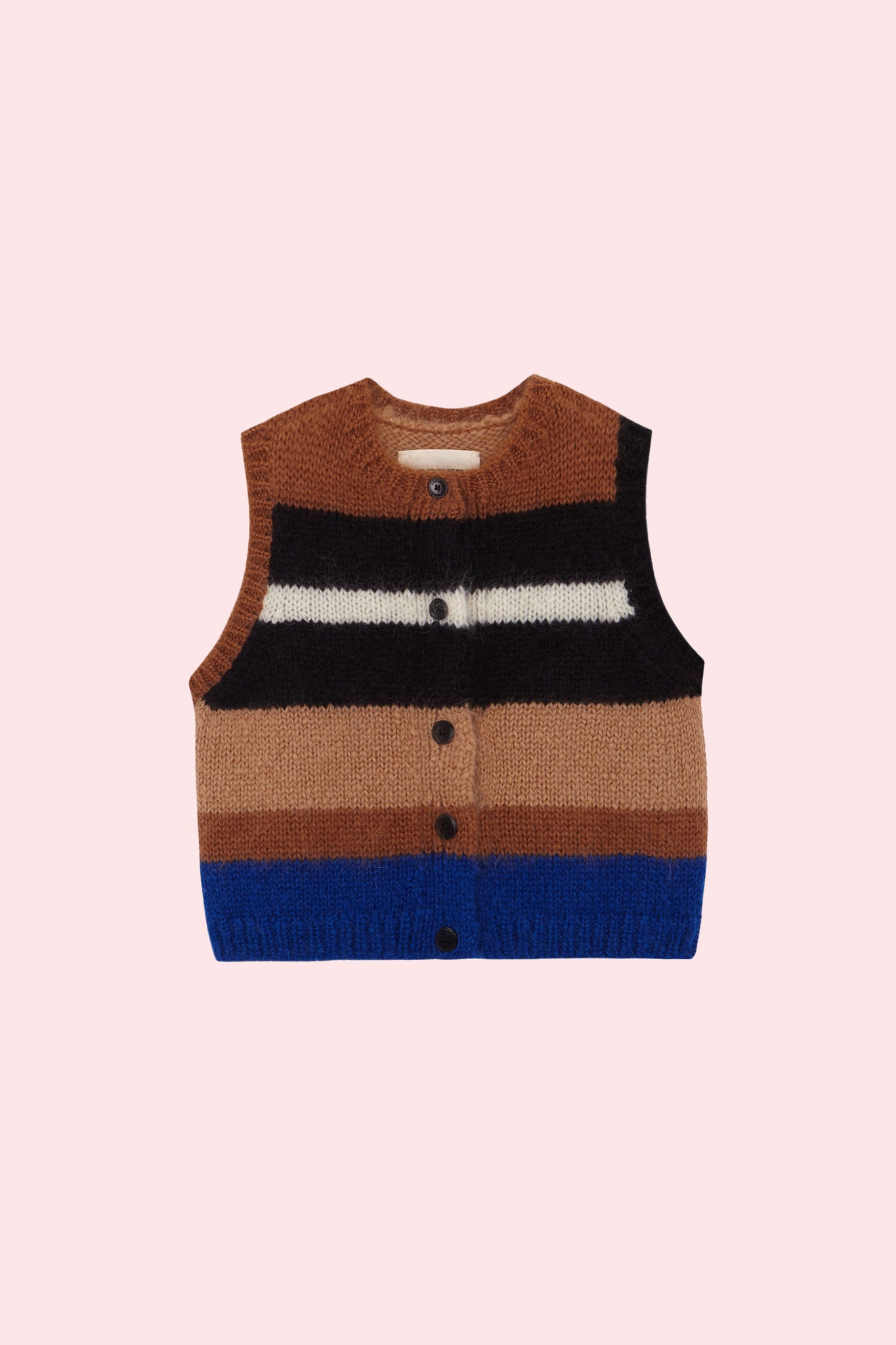 Cordera mohair striped waistcoat product front