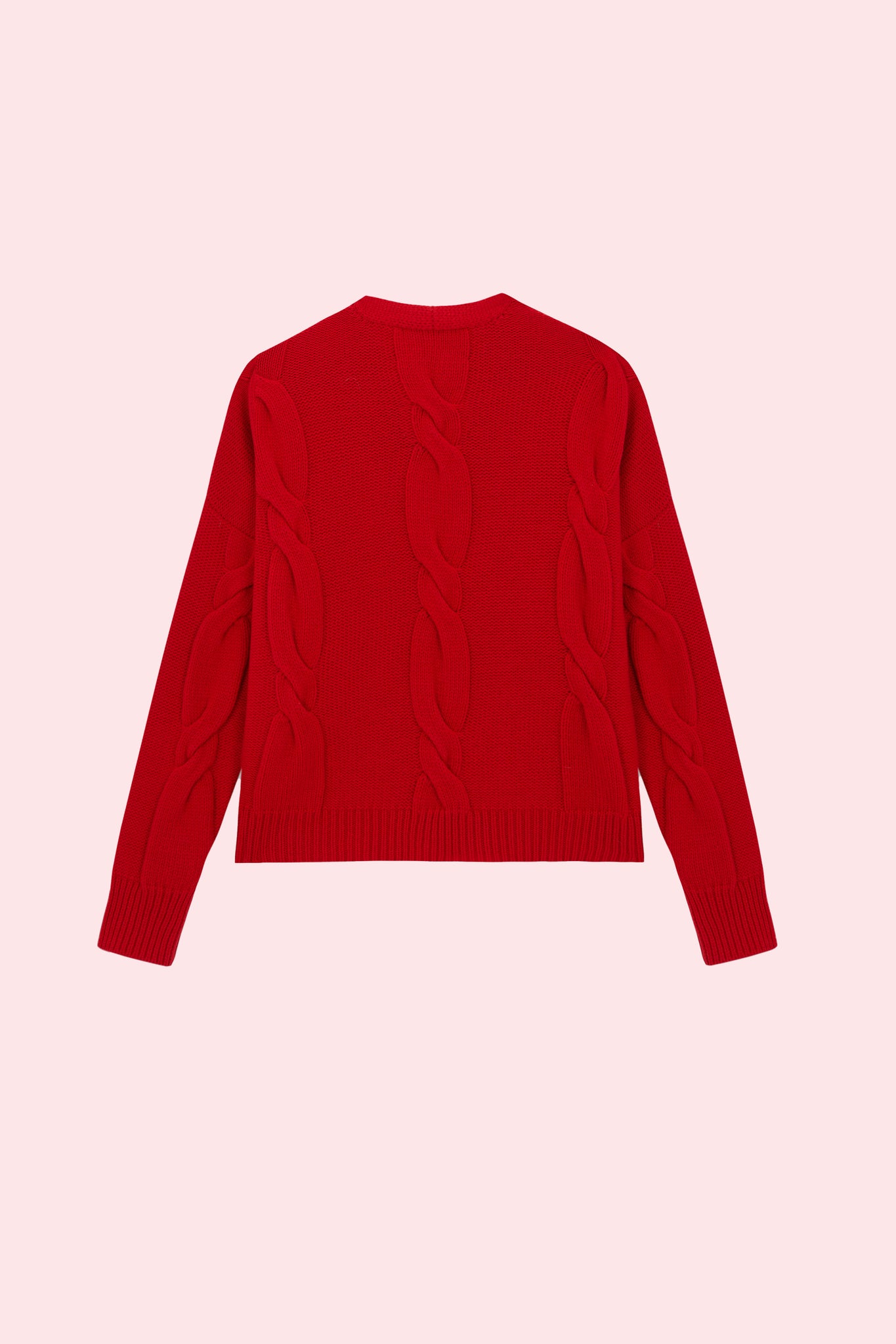 Cordera wool & cashmere braided sweater red product back
