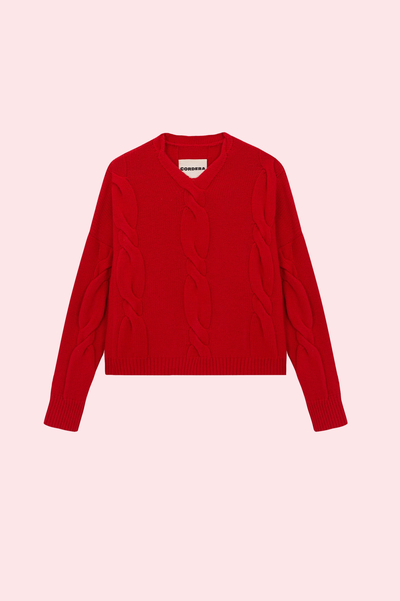 Cordera wool & cashmere braided sweater red product front