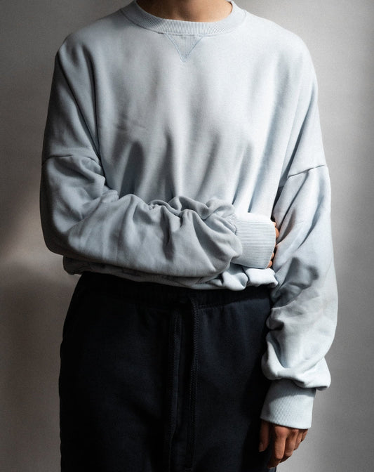 cropped balloon sweater The Blake blue fog