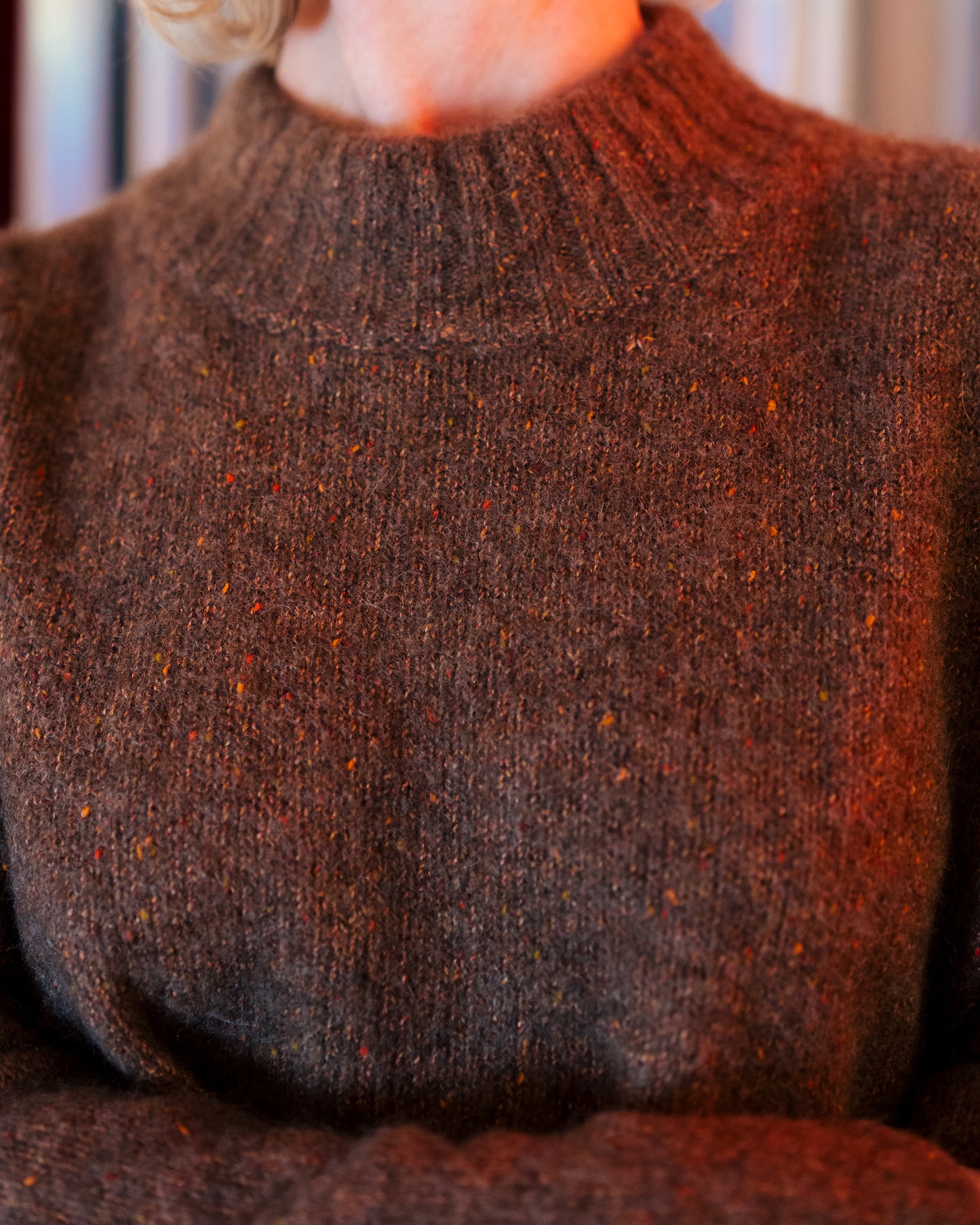 Aperto turtle sweater beige orange melange