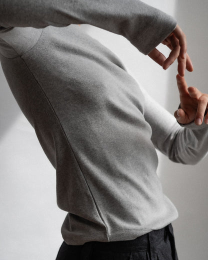 crew-neck longsleeve The Ella grey melange