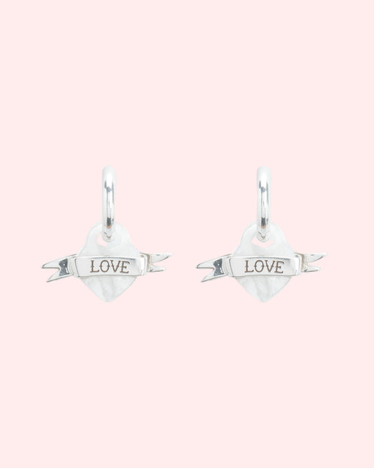 earrings LOVE silver