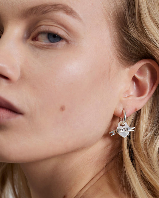 earrings LOVE silver