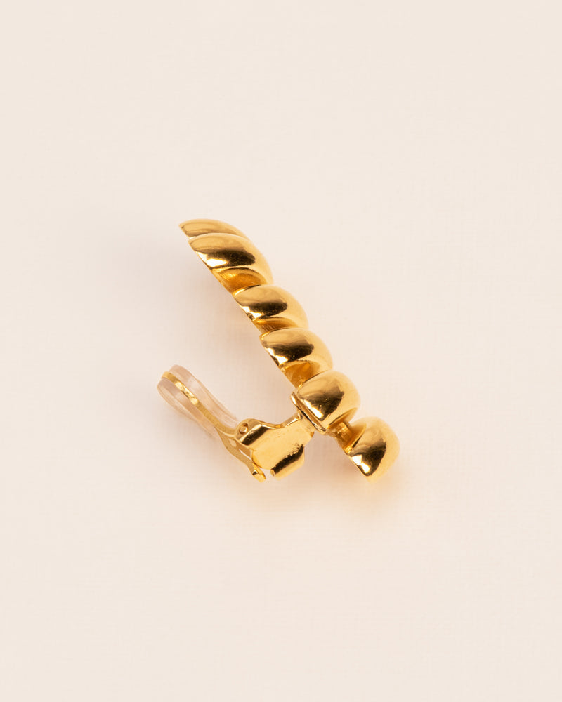 Single climber clip earring gold-plated silver