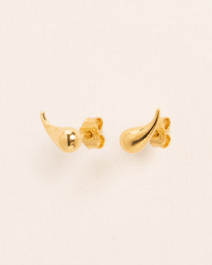 stud earrings Droplet gold-plated silver