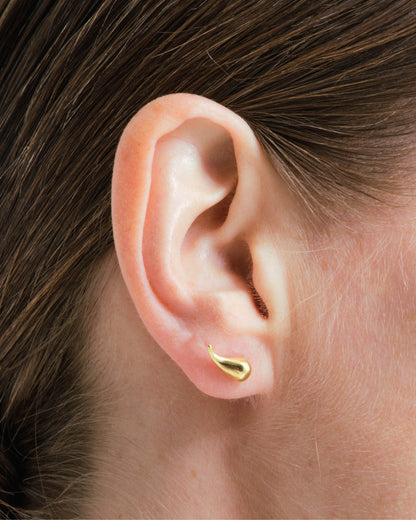 stud earrings Droplet gold-plated silver