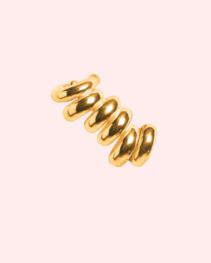 Gold spiral earring