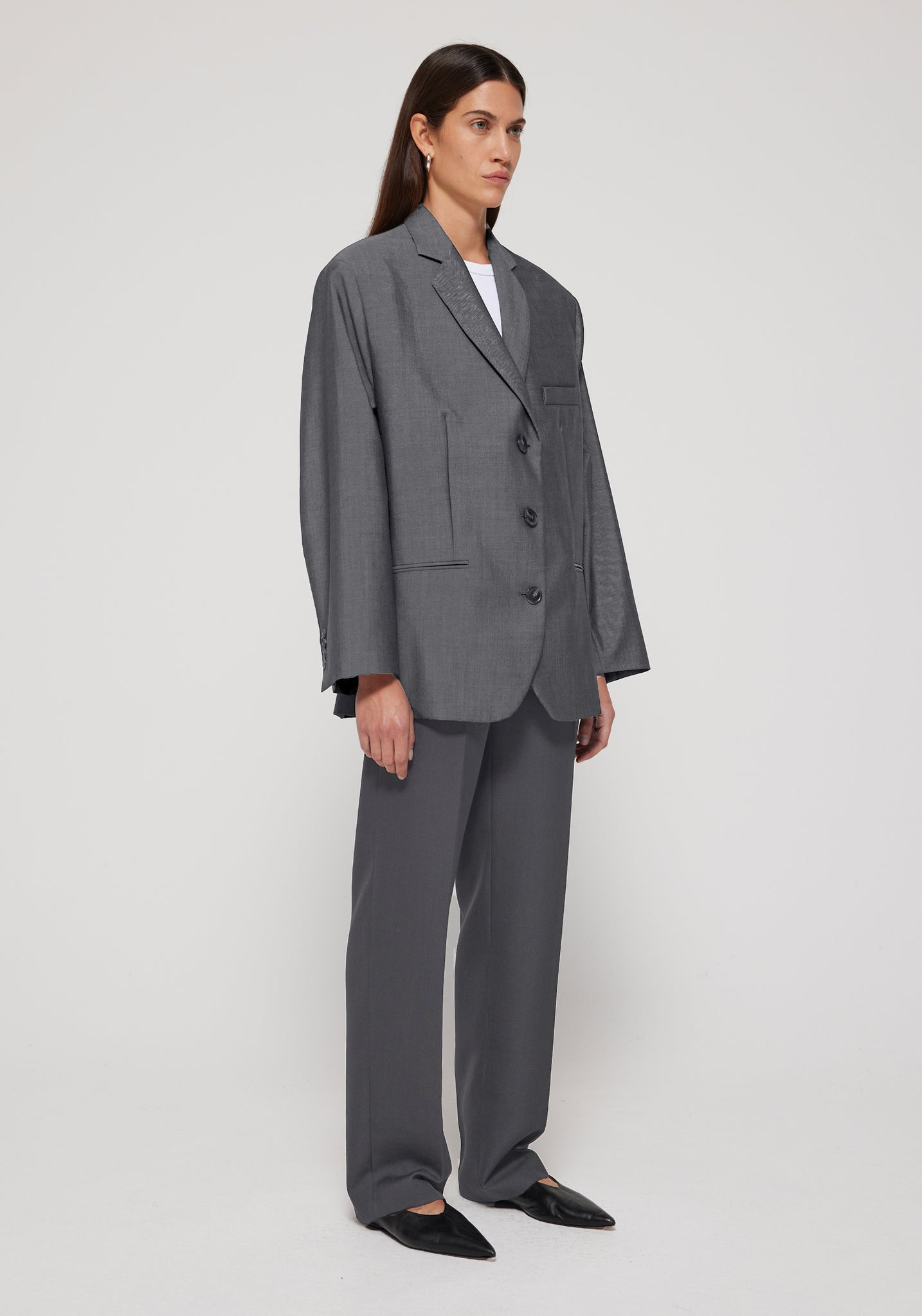 Róhe Oversized blazer grey melange side