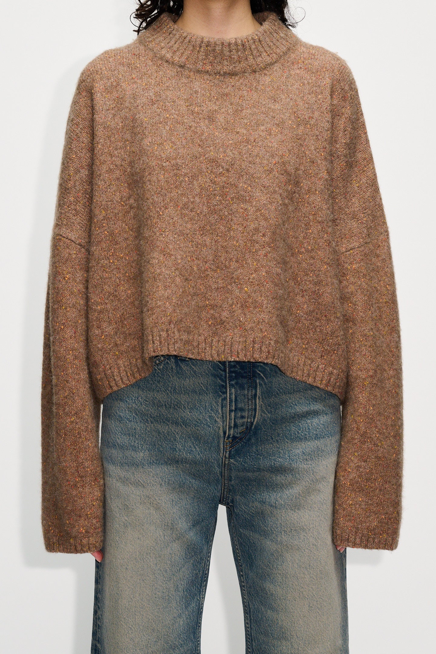 Aperto turtle sweater beige orange melange