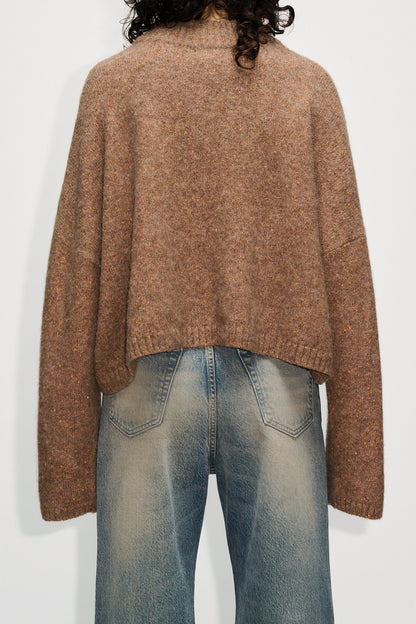 Aperto turtle sweater beige orange melange