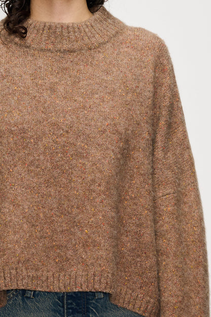 Aperto turtle sweater beige orange melange