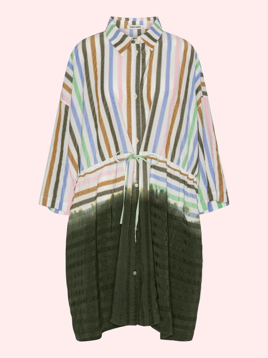 Gather Dress - DipDye Stripes
