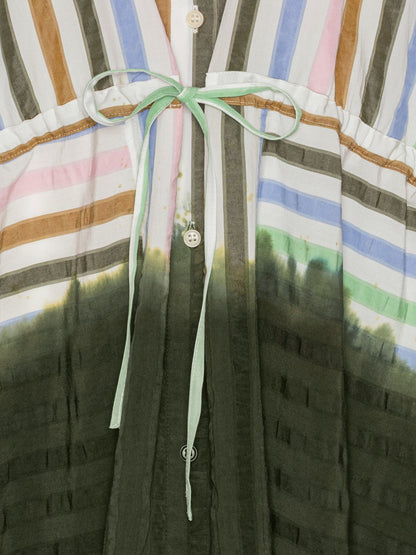 Gather Dress - DipDye Stripes