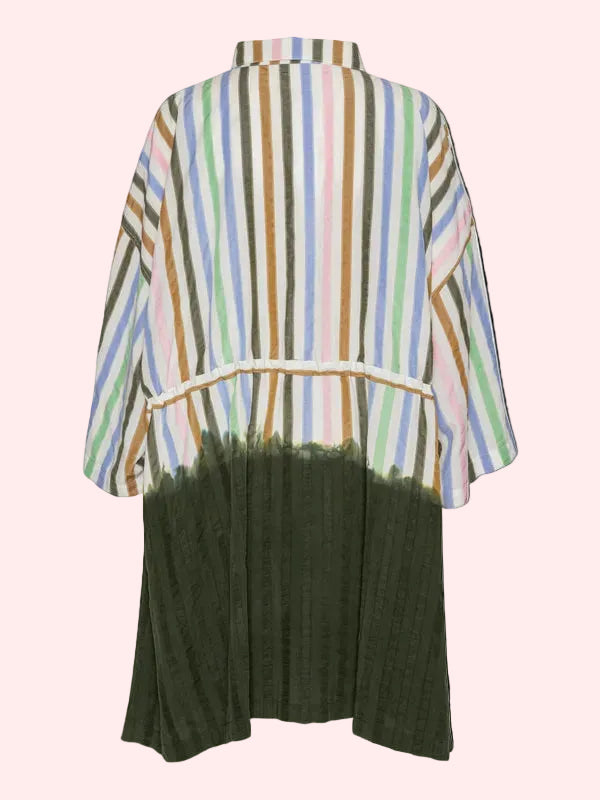 Gather Dress - DipDye Stripes