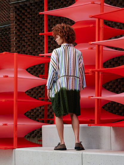 Gather Dress - DipDye Stripes