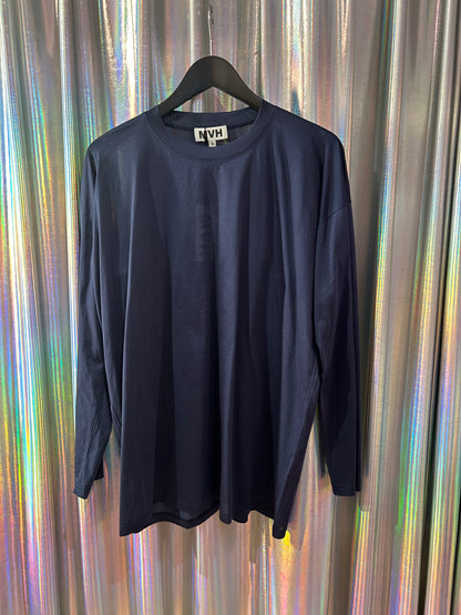 Top Boy XL longsleeve navy voile jersey