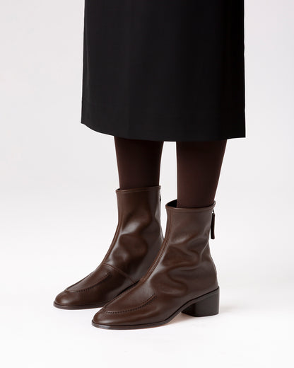 Juliol Boot Heeled Dark Brown