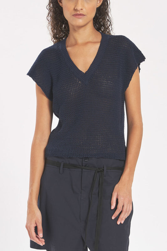 V-Neck Top / Knitwear Erika Aura Nero