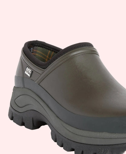 BARBOUR X A.P.C. CLOGS