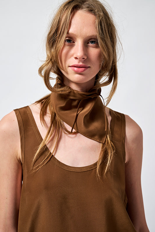 scarf Le petit brown silk
