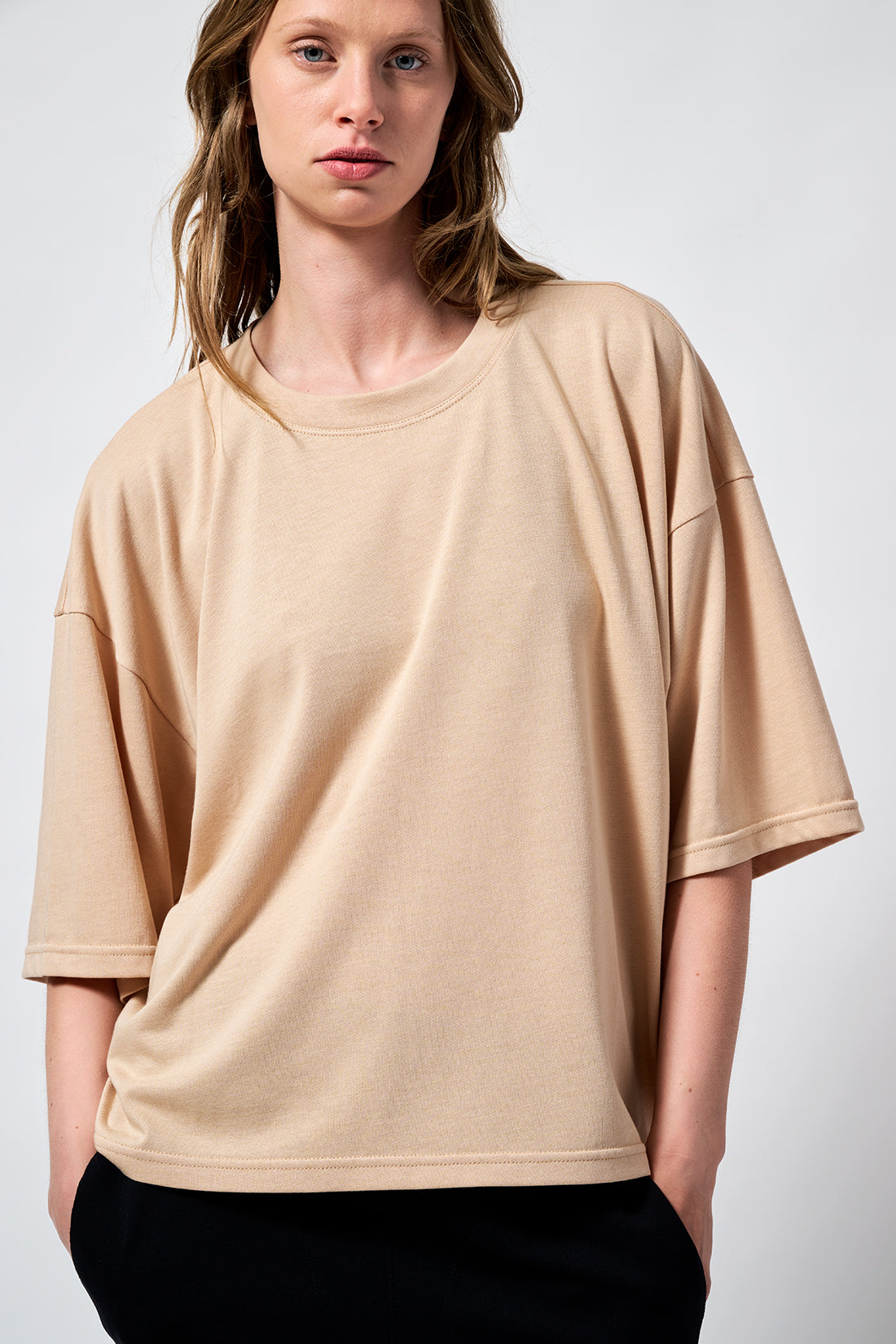 T-shirt Box SS sesame jersey