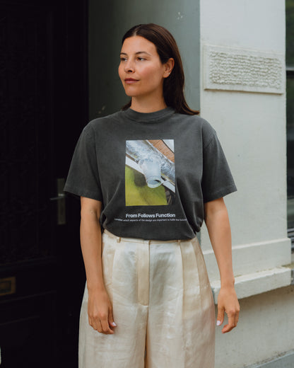 t-shirt 17/-ROUND SHAPE DYED TEE "From Follows Function" Black