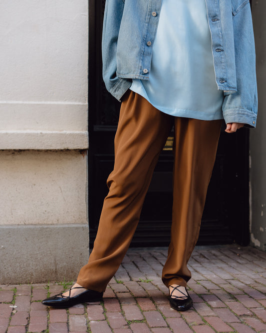 Pants 42 brown silk