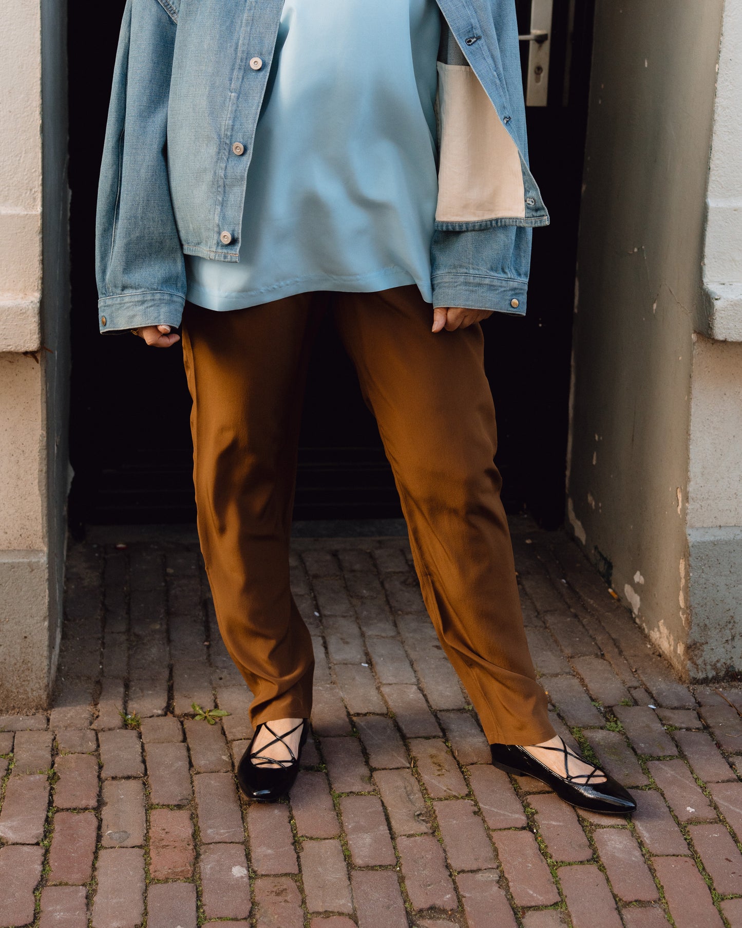 Pants 42 brown silk