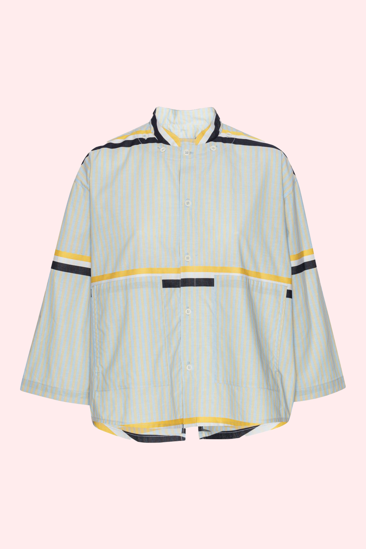 Back X Shirt Blue Yellow Stripes