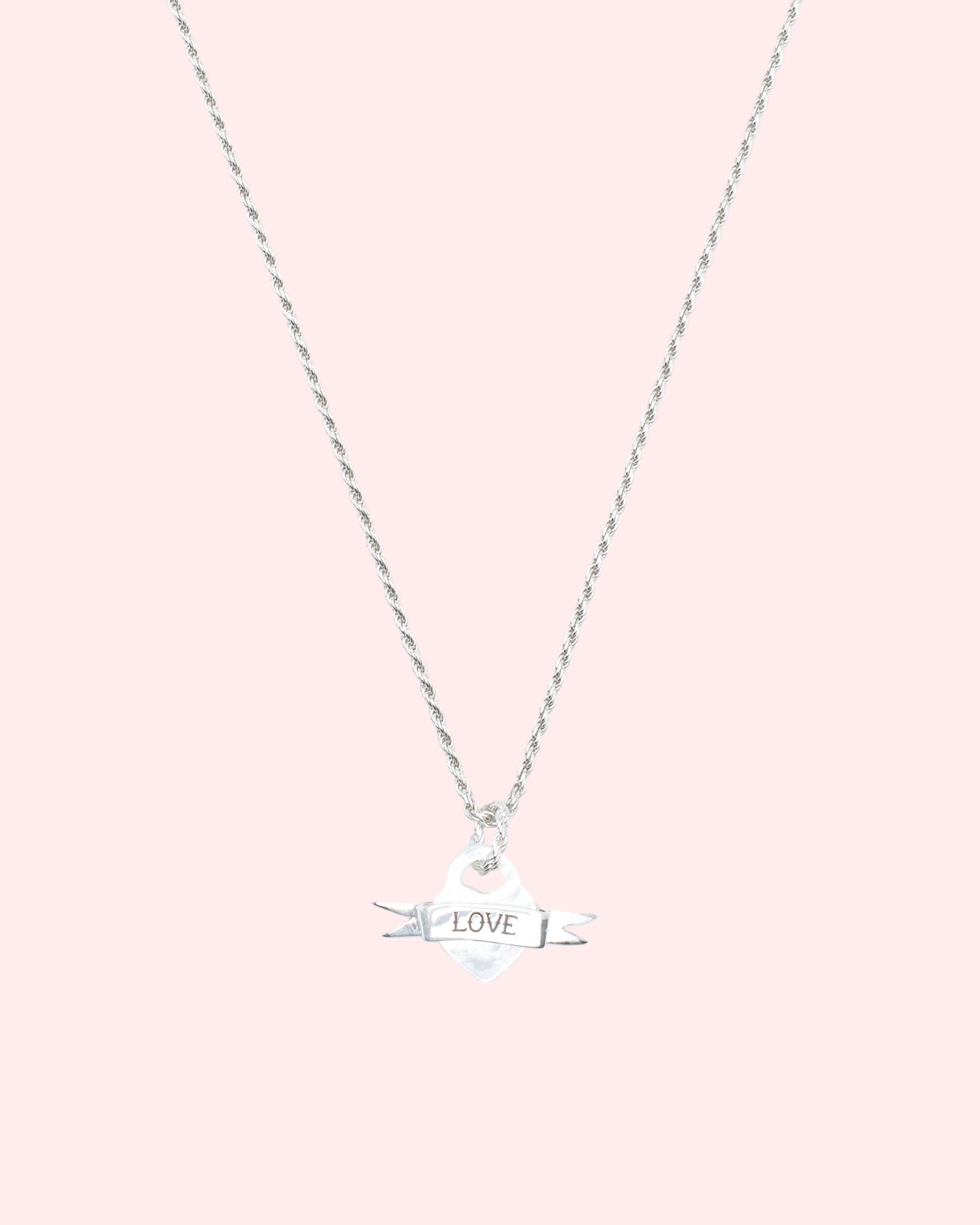 necklace LOVE silver with mother of pearl