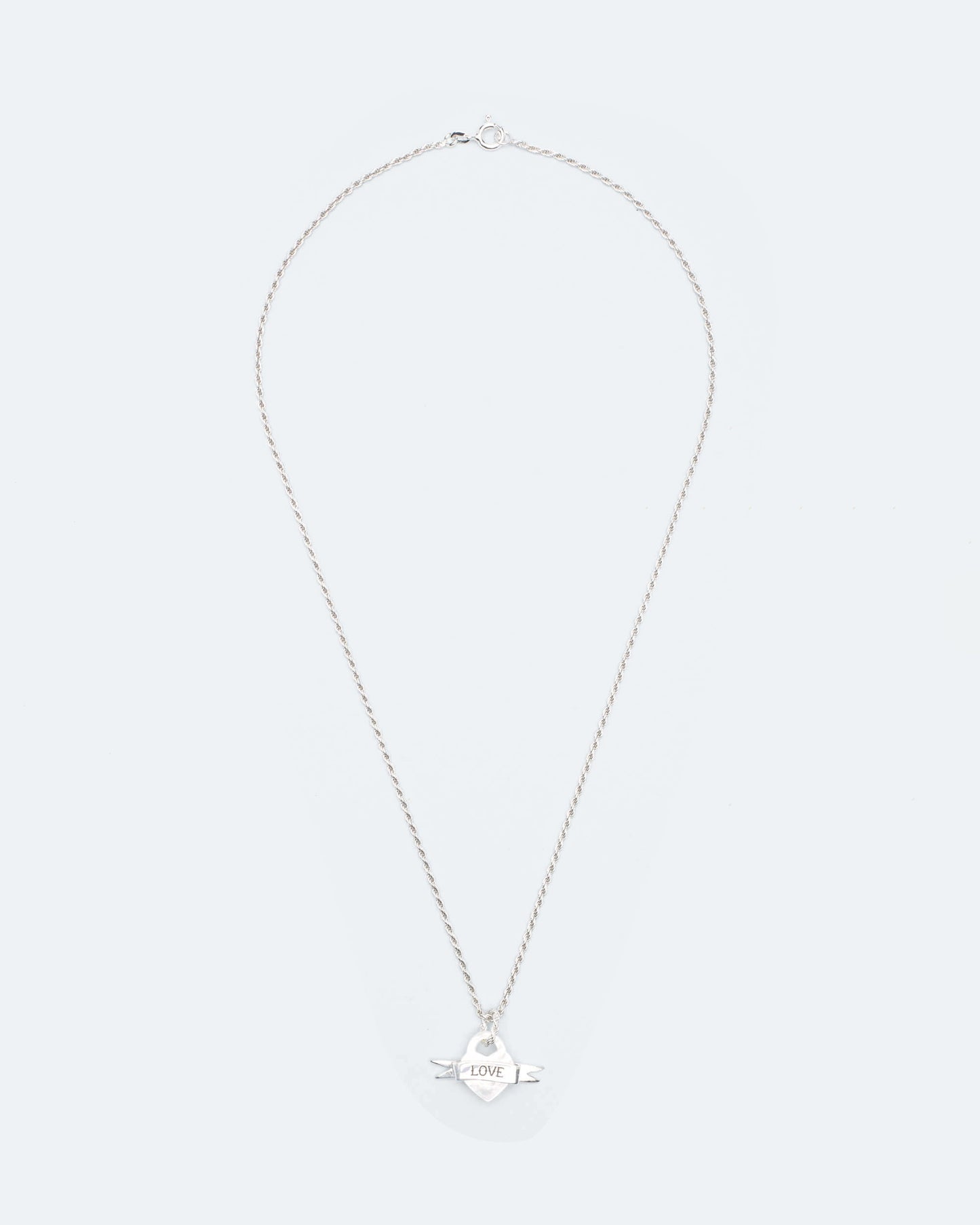 necklace LOVE silver with mother of pearl