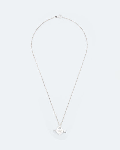 necklace LOVE silver with mother of pearl