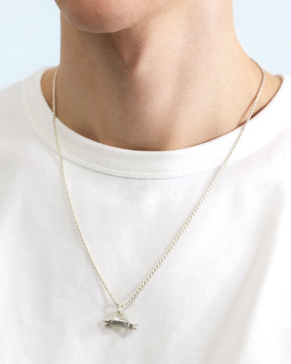 necklace LOVE silver with mother of pearl