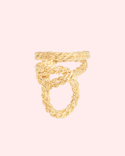 ring Half Hitch Knot gold-plated silver