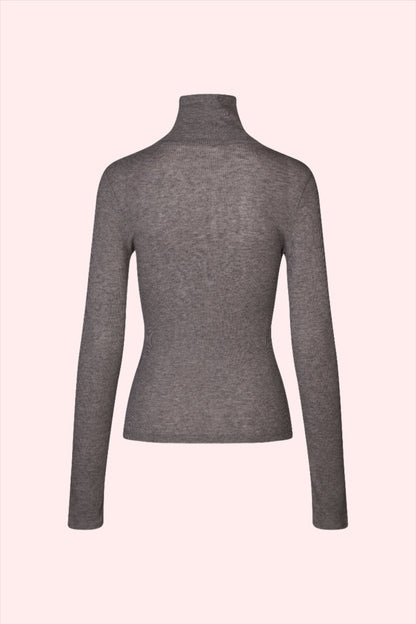 Samsoe Samsoe Sasonnet longsleeve t-neck mid grey melange back