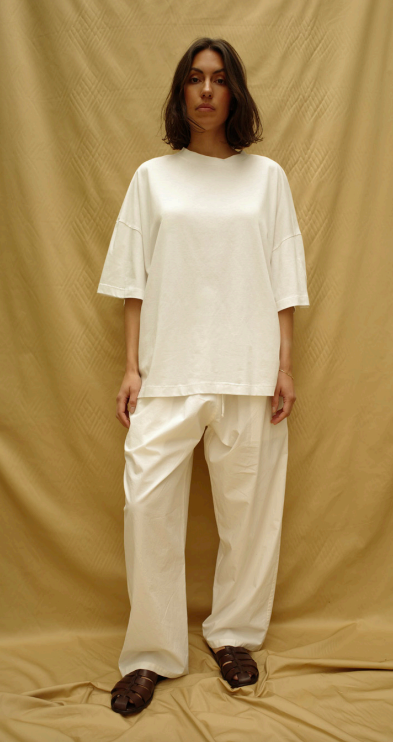 Poplin pants Ivory