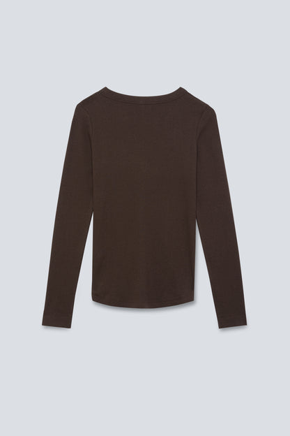 crew-neck longsleeve The Ella Chocolate Melange