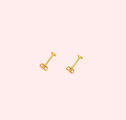 earrings Studs Hammered Small gold-plated