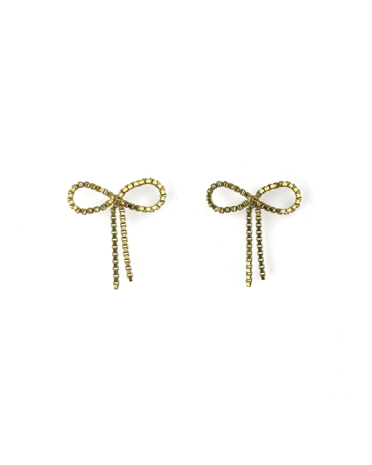 earrings Bow-wow short gold-plated