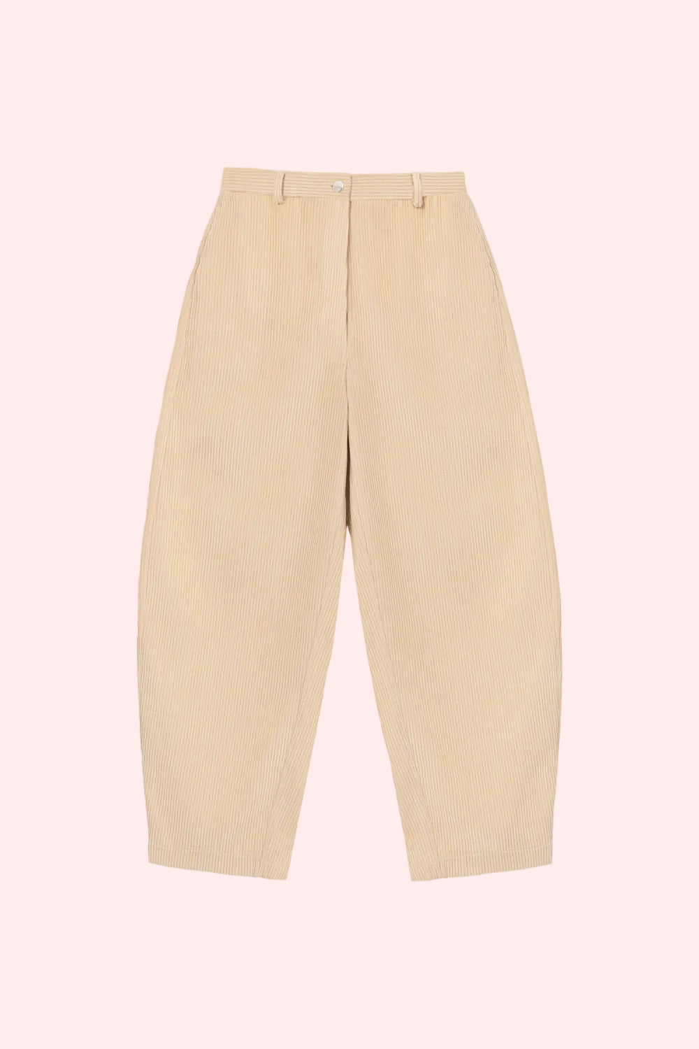 CORDUROY CURVED PANTS Angora