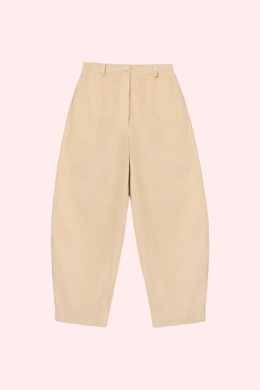 CORDUROY CURVED PANTS Angora