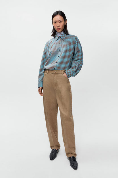 DENIM CARROT PANTS Beige