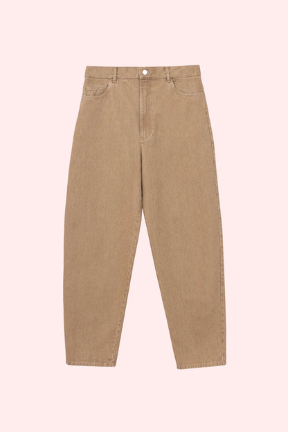 DENIM CARROT PANTS Beige